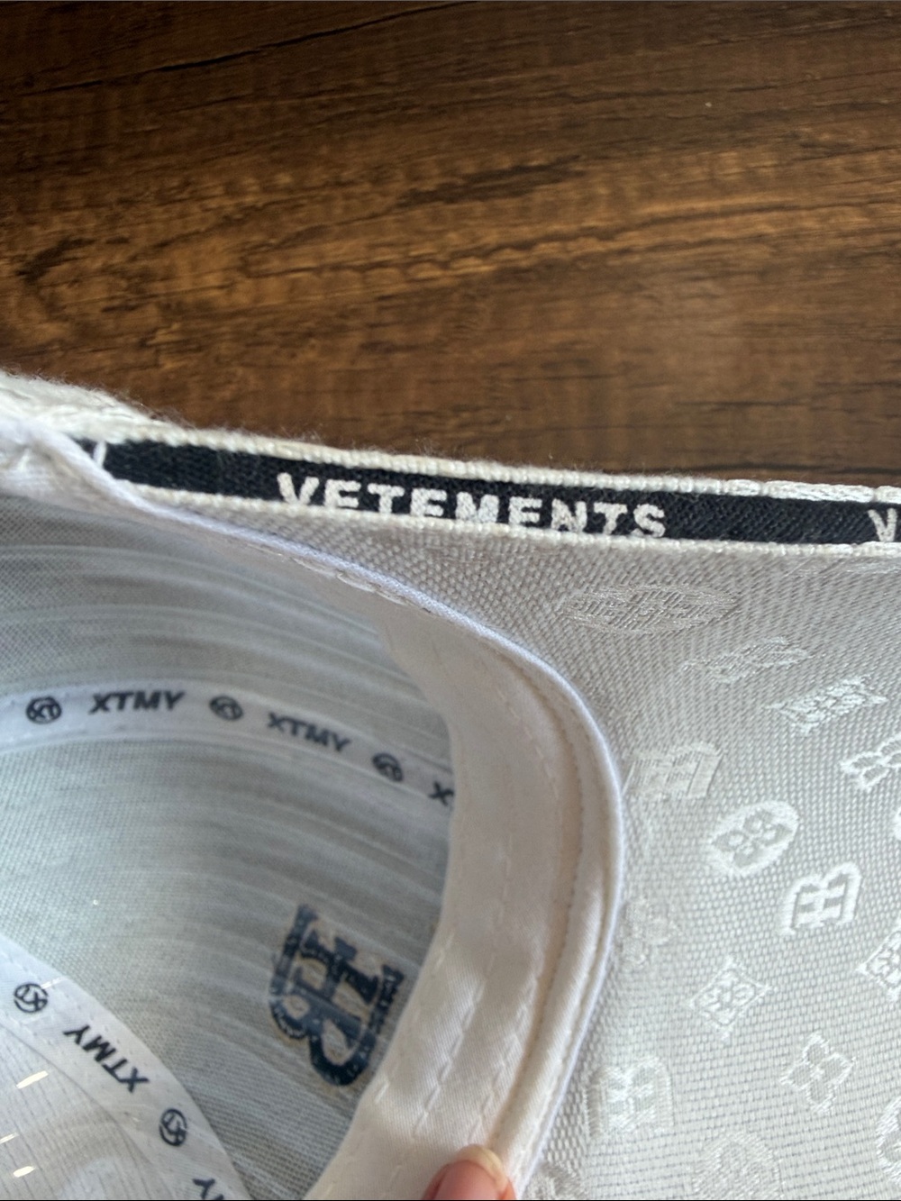 Monogram White Baseball Cap with Black 'BB' Patch - Picture 7 of 8